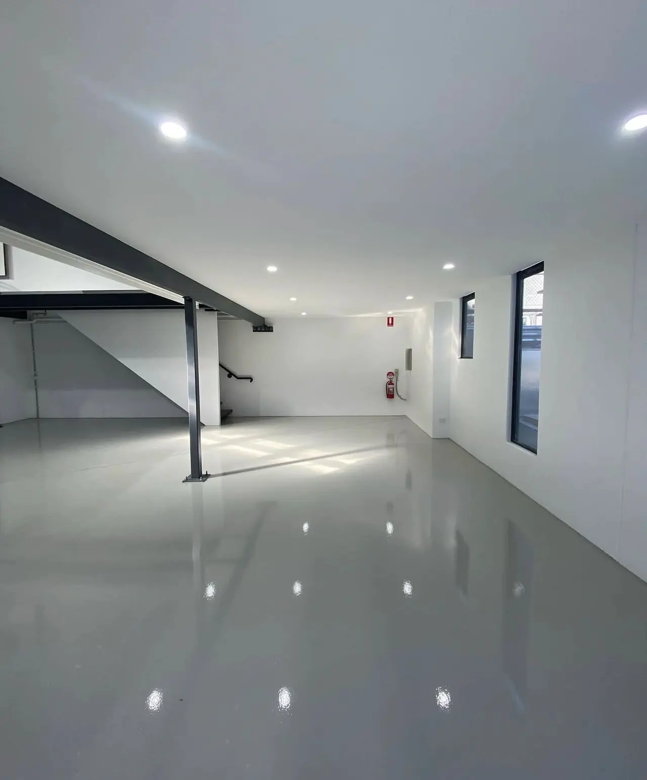 Solid gray garage floor