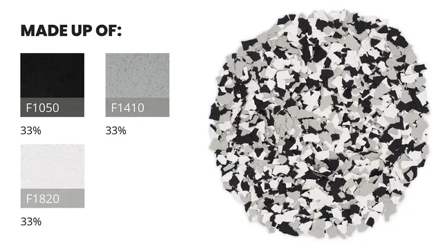 Domino FB-411 flake epoxy floor color